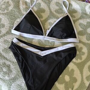 Stylish Black and White Bikini Set
